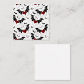 Halloween hart met zwarte vleermuisvleugels informatiekaartje (Voorkant / Achterkant)