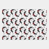 Halloween hart met zwarte vleermuisvleugels inpakpapier vel (Voorkant)