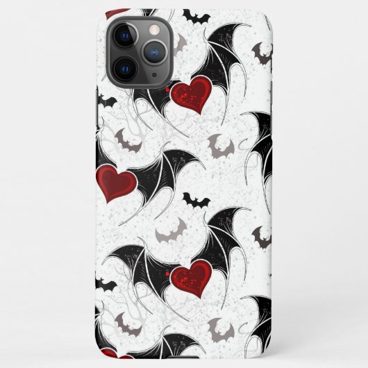 Halloween hart met zwarte vleermuisvleugels iPhone hoesje (Achterkant)