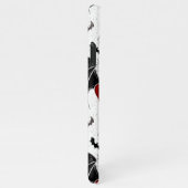 Halloween hart met zwarte vleermuisvleugels iPhone hoesje (Rechterkant)