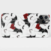 Halloween hart met zwarte vleermuisvleugels iPhone hoesje (Achterkant horizontaal)