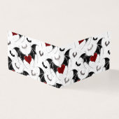 Halloween hart met zwarte vleermuisvleugels kaart (Buitenkant)