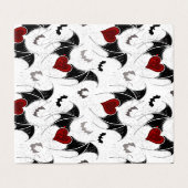 Halloween hart met zwarte vleermuisvleugels kaart (Buitenkant ongevouwen)