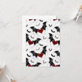 Halloween hart met zwarte vleermuisvleugels kaart (Voorkant / Achterkant in situ)