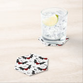 Halloween hart met zwarte vleermuisvleugels kartonnen onderzetters (Insitu)