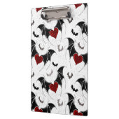 Halloween hart met zwarte vleermuisvleugels klembord (Links)