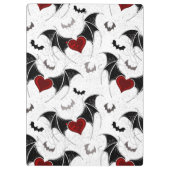 Halloween hart met zwarte vleermuisvleugels klembord (Achterkant)