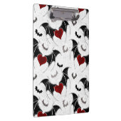 Halloween hart met zwarte vleermuisvleugels klembord (Rechts)