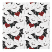 Halloween hart met zwarte vleermuisvleugels kubus (Rechts)