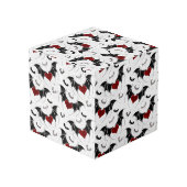 Halloween hart met zwarte vleermuisvleugels kubus (Achter hoekig)