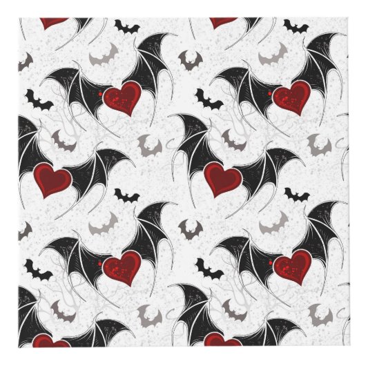 Halloween hart met zwarte vleermuisvleugels kubus (Voorkant)