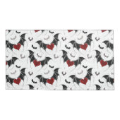 Halloween hart met zwarte vleermuisvleugels kussensloop (Achterkant-Links)