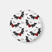 Halloween hart met zwarte vleermuisvleugels magneet (Voorkant)