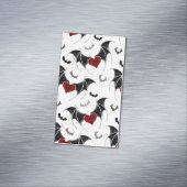 Halloween hart met zwarte vleermuisvleugels magnetisch visitekaartje (Voorbeeld)