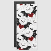 Halloween hart met zwarte vleermuisvleugels magnetische uitnodiging (Voorkant / Achterkant)