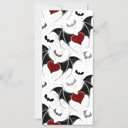 Halloween hart met zwarte vleermuisvleugels magnetische uitnodiging (Voorkant)