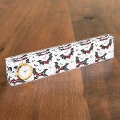 Halloween hart met zwarte vleermuisvleugels naambordje (Zijkant)