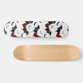 Halloween hart met zwarte vleermuisvleugels persoonlijk skateboard (Horizontaal)