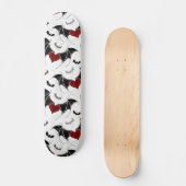 Halloween hart met zwarte vleermuisvleugels persoonlijk skateboard (Voorkant)