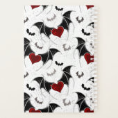 Halloween hart met zwarte vleermuisvleugels planner (Achterkant)