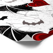 Halloween hart met zwarte vleermuisvleugels poster (Hoek)