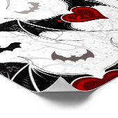 Halloween hart met zwarte vleermuisvleugels poster (Hoek)