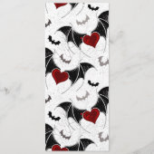 Halloween hart met zwarte vleermuisvleugels programmakaart (Voorkant)