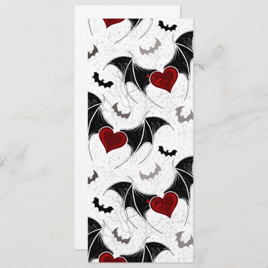 Halloween hart met zwarte vleermuisvleugels programmakaart (Voorkant / Achterkant)