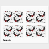 Halloween hart met zwarte vleermuisvleugels rechthoekige sticker (Vel)