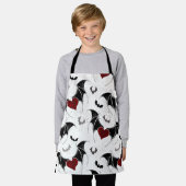 Halloween hart met zwarte vleermuisvleugels schort (Gedragen)