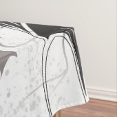 Halloween hart met zwarte vleermuisvleugels tafelkleed (Voorbeeld)