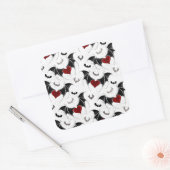 Halloween hart met zwarte vleermuisvleugels vierkante sticker (Envelop)
