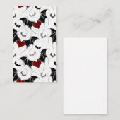 Halloween hart met zwarte vleermuisvleugels visitekaartje (Voorkant / Achterkant)