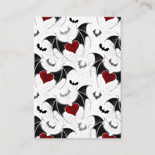 Halloween hart met zwarte vleermuisvleugels visitekaartje (Voorkant)
