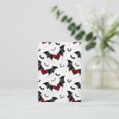 Halloween hart met zwarte vleermuisvleugels visitekaartje (Staand voorkant)