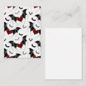 Halloween hart met zwarte vleermuisvleugels visitekaartje (Voorkant / Achterkant)