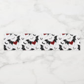 Halloween hart met zwarte vleermuisvleugels waterfles etiket (Enkel label)