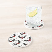 Halloween hart met zwarte vleermuisvleugels zandsteen onderzetter (Zijkant)