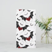 Halloween hart met zwarte vleugels (Staand voorkant)