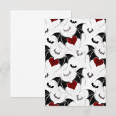 Halloween hart met zwarte vleugels aankondiging (Voorkant / Achterkant)