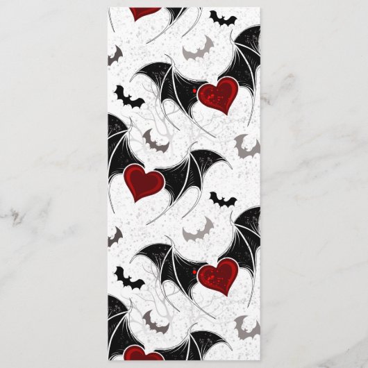 Halloween hart met zwarte vleugels advieskaart (Voorkant)