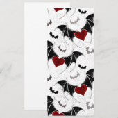 Halloween hart met zwarte vleugels advieskaart (Voorkant / Achterkant)