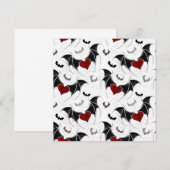 Halloween hart met zwarte vleugels advieskaart (Voorkant / Achterkant)