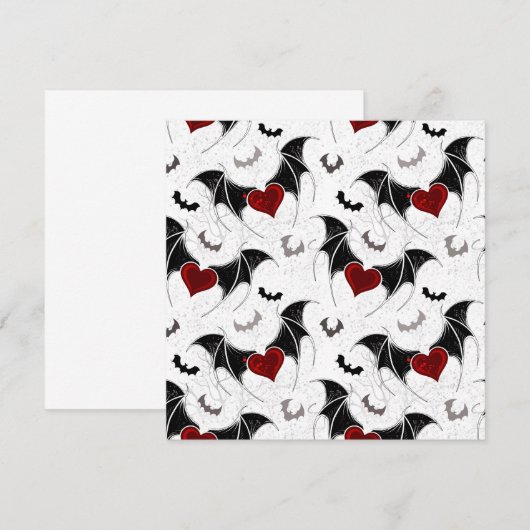 Halloween hart met zwarte vleugels advieskaart (Voorkant / Achterkant)