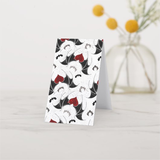 Halloween hart met zwarte vleugels afsprakenkaart (Achterkant)