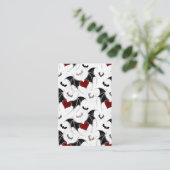 Halloween hart met zwarte vleugels afsprakenkaartje (Staand voorkant)