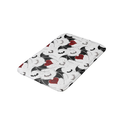 Halloween hart met zwarte vleugels badmat (Gekanteld)