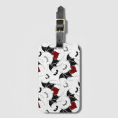 Halloween hart met zwarte vleugels bagagelabel (Voorkant (verticaal))