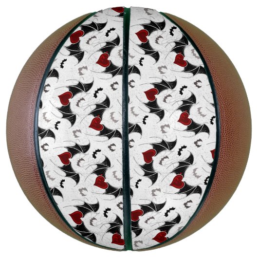 Halloween hart met zwarte vleugels basketbal (Verticaal)