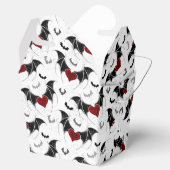 Halloween hart met zwarte vleugels bedankdoosjes (Geopend)